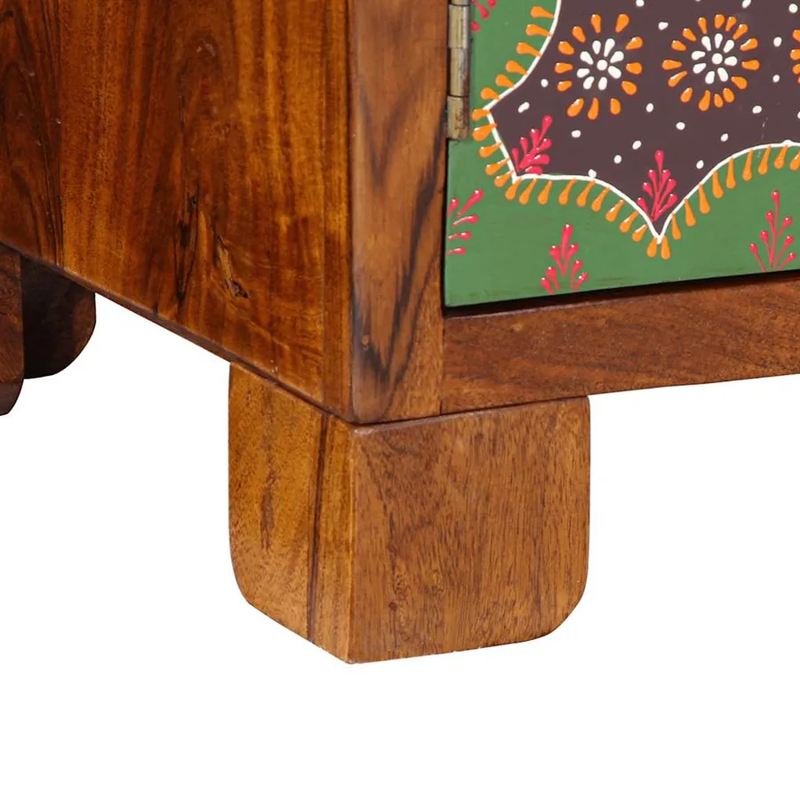 Buffet multicolore 90x35x60 bois massif d'acacia - 10