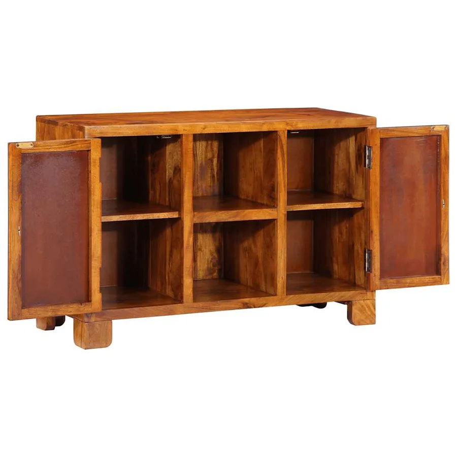 Buffet multicolore 90x35x60 bois massif d'acacia - 4
