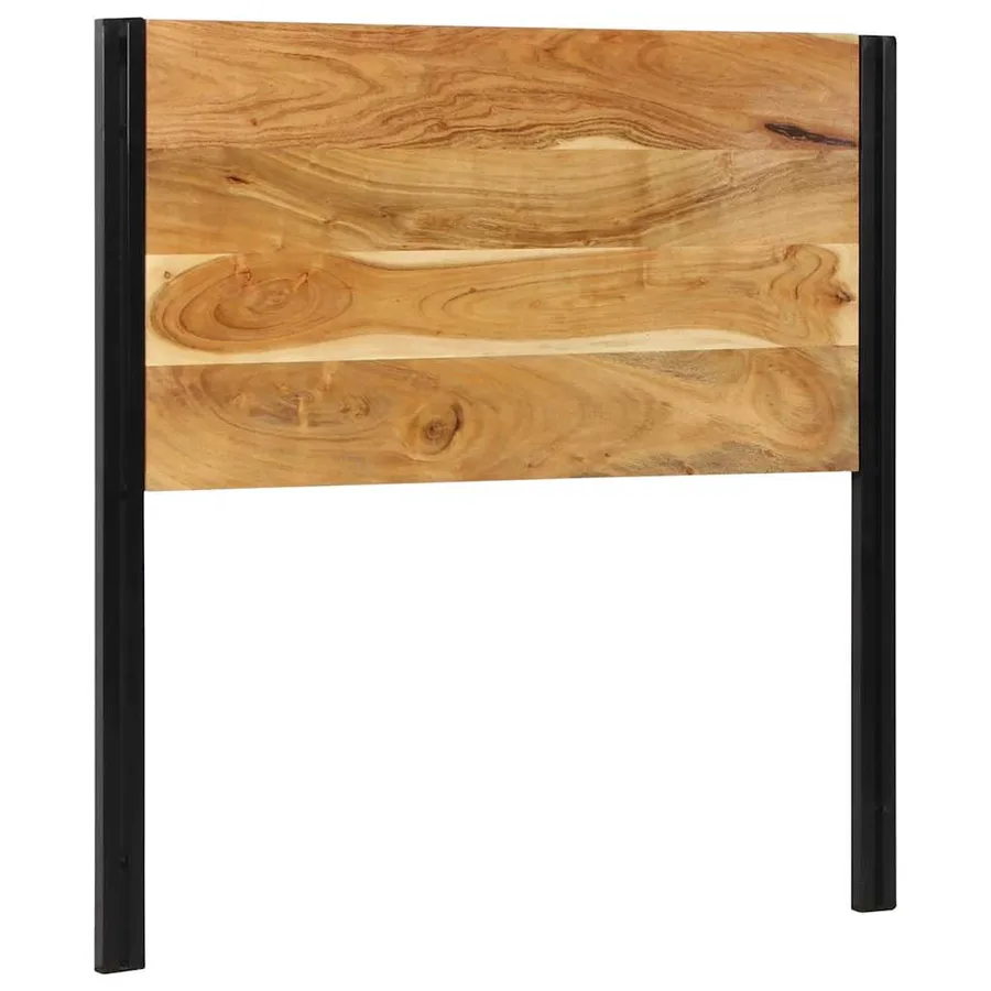Tête de lit 100 cm bois massif d'acacia et fer - 2