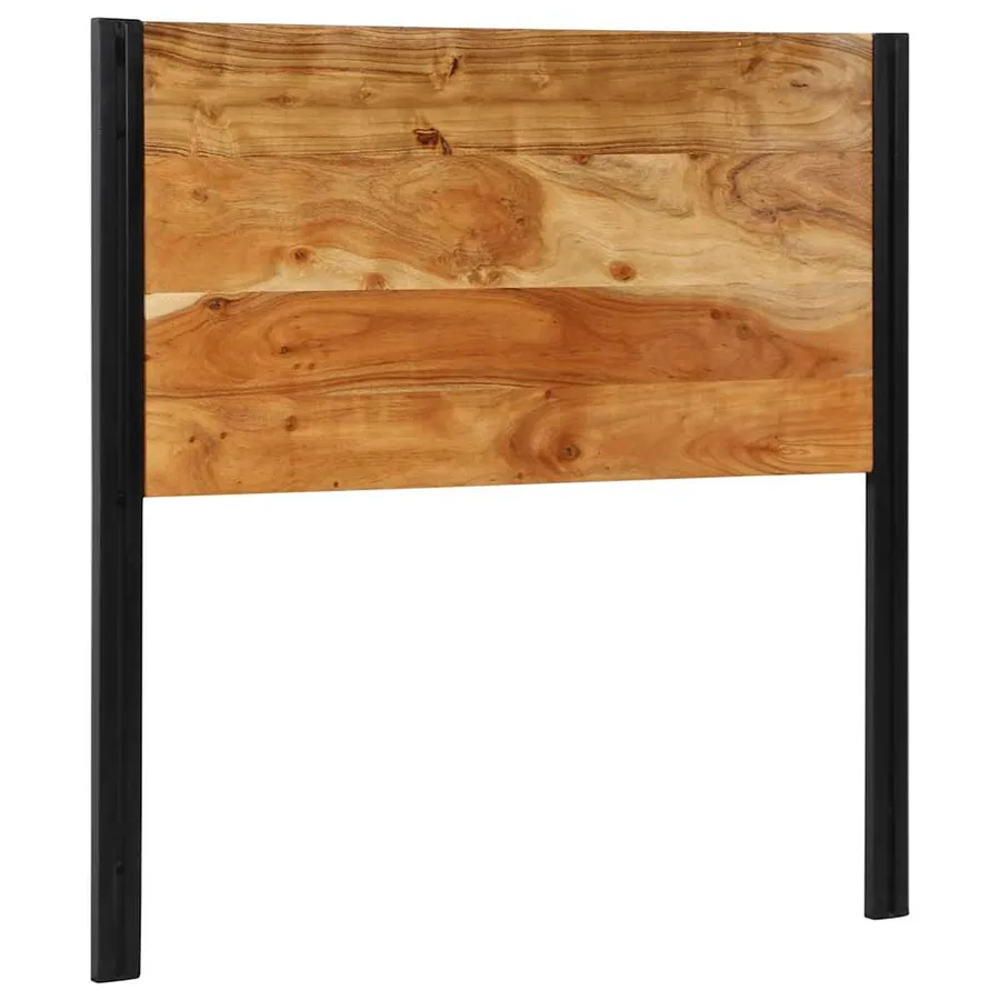 Tête de lit 100 cm bois massif d'acacia et fer - 3