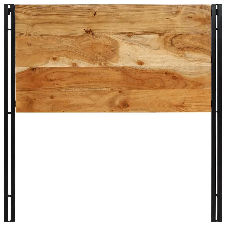 Tête de lit 100 cm bois massif d'acacia et fer - 4