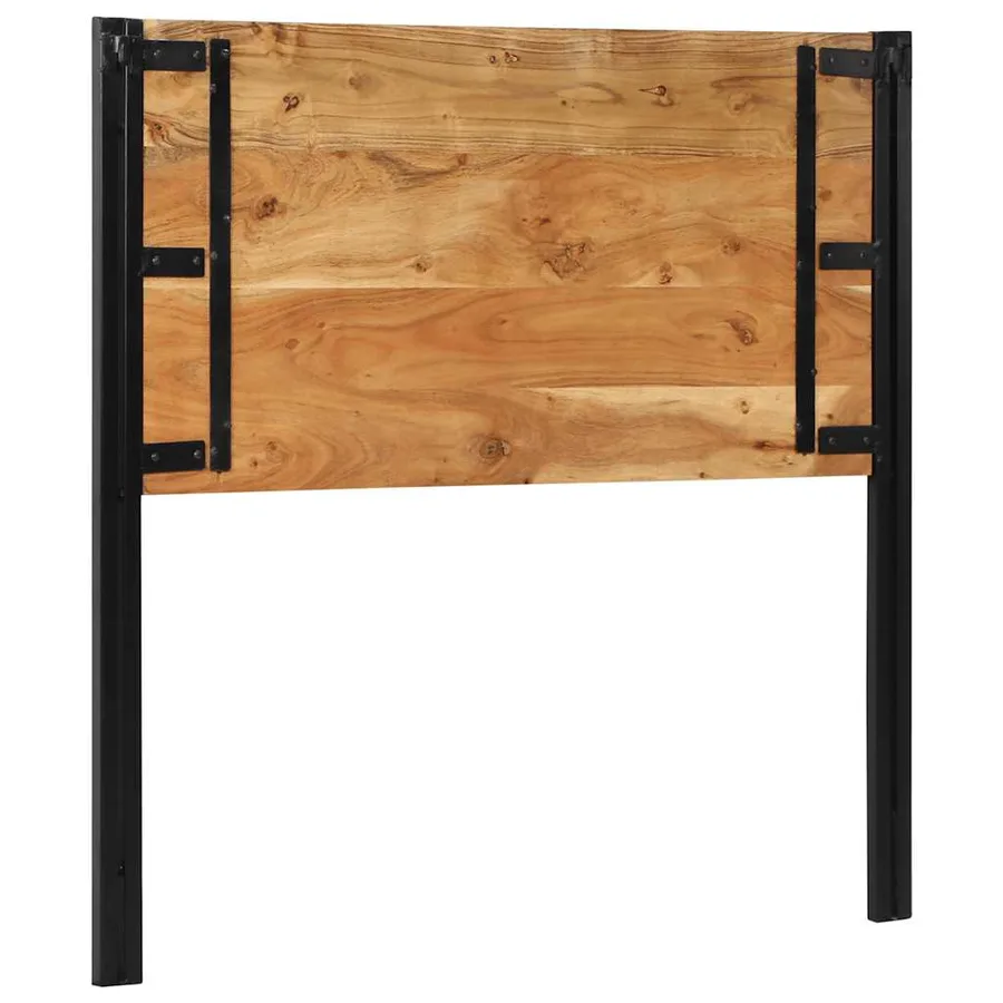 Tête de lit 100 cm bois massif d'acacia et fer - 5