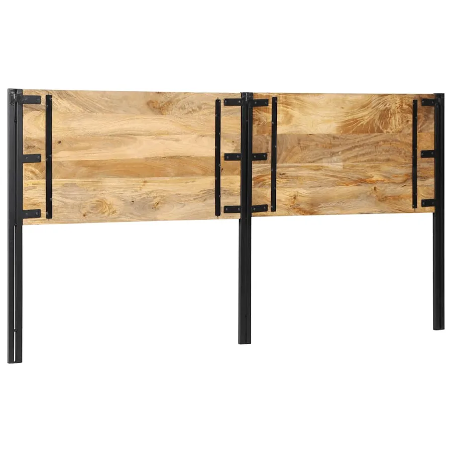 Tête de lit 200 cm bois massif manguier et fer - 3