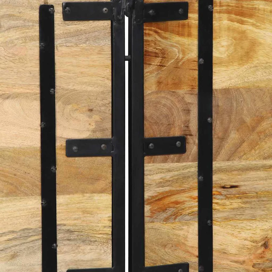 Tête de lit 200 cm bois massif manguier et fer - 5