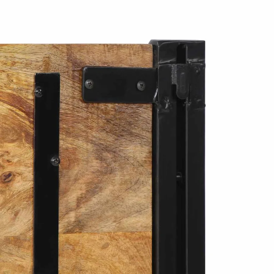 Tête de lit 200 cm bois massif manguier et fer - 6