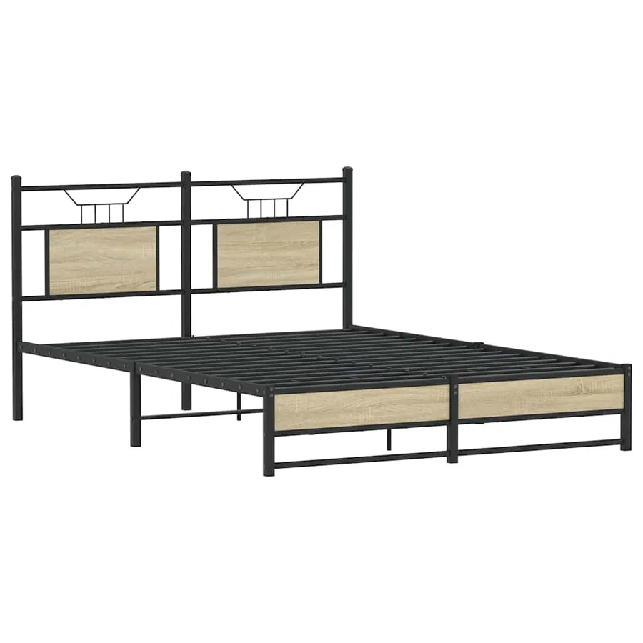 Cadre de lit sans matelas chêne sonoma 150x200 cm - 3