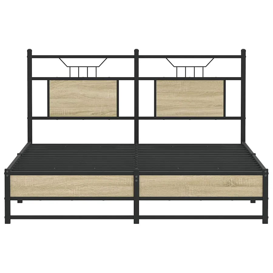 Cadre de lit sans matelas chêne sonoma 150x200 cm - 6