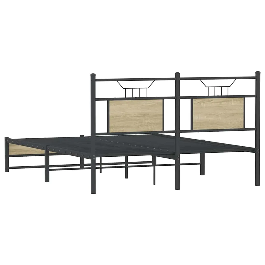 Cadre de lit sans matelas chêne sonoma 150x200 cm - 8