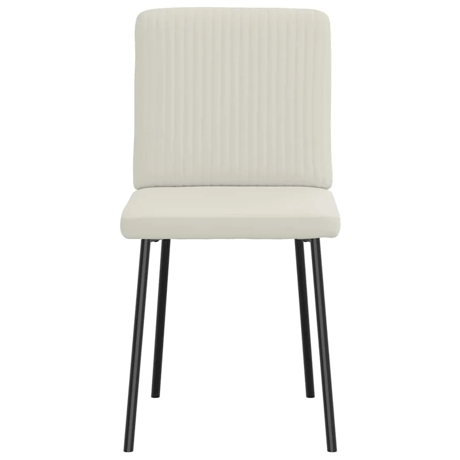 Chaises à manger lot de 2 Crème Velours - 4