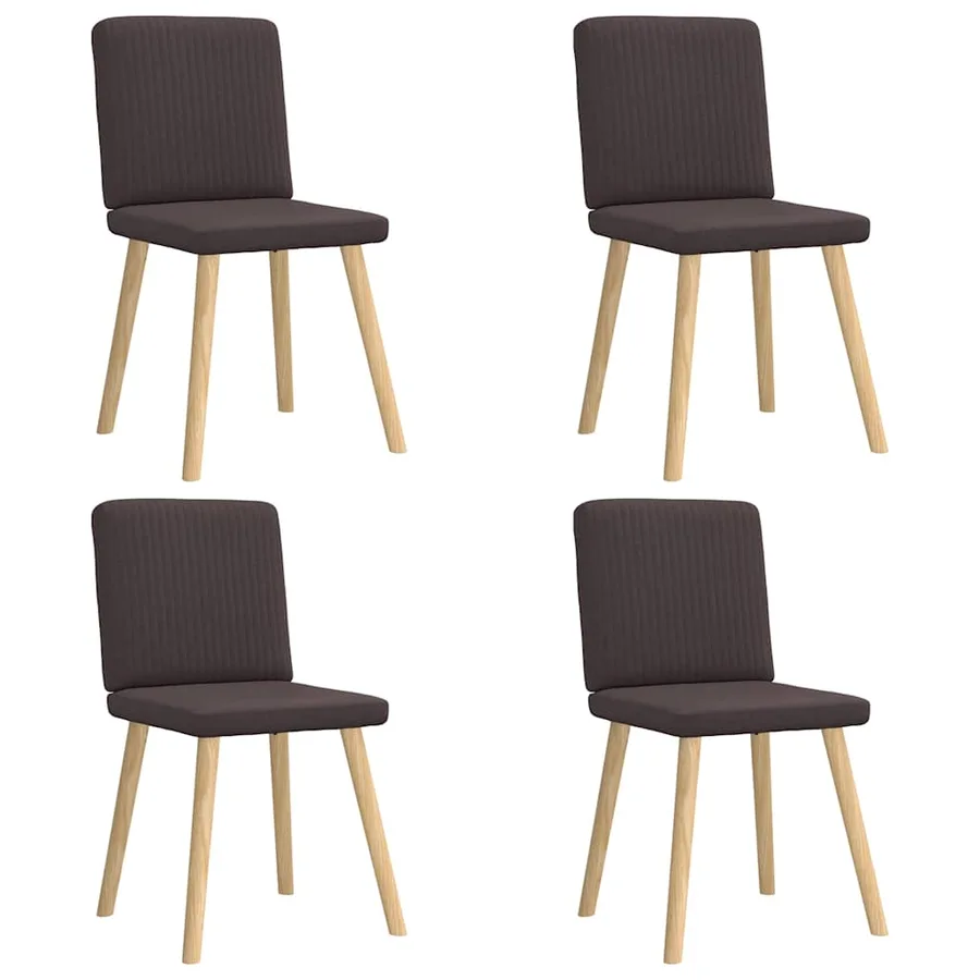 Chaises à manger lot de 4 marron foncé tissu - 2