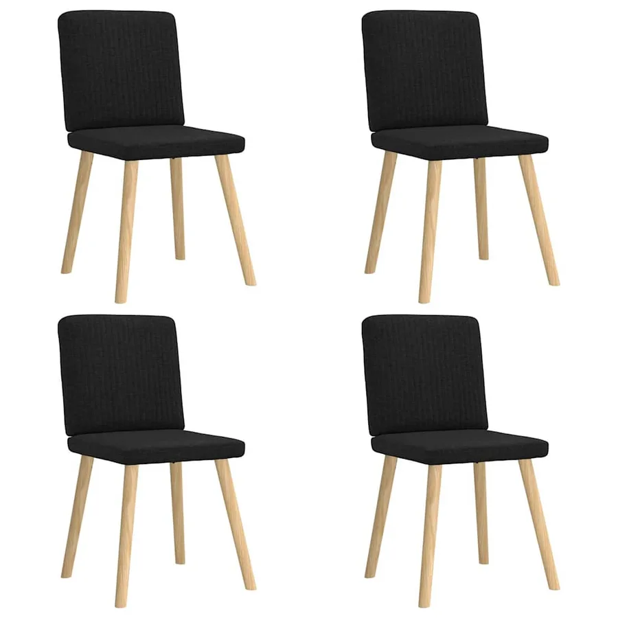 Chaises à manger lot de 4 noir tissu - 2