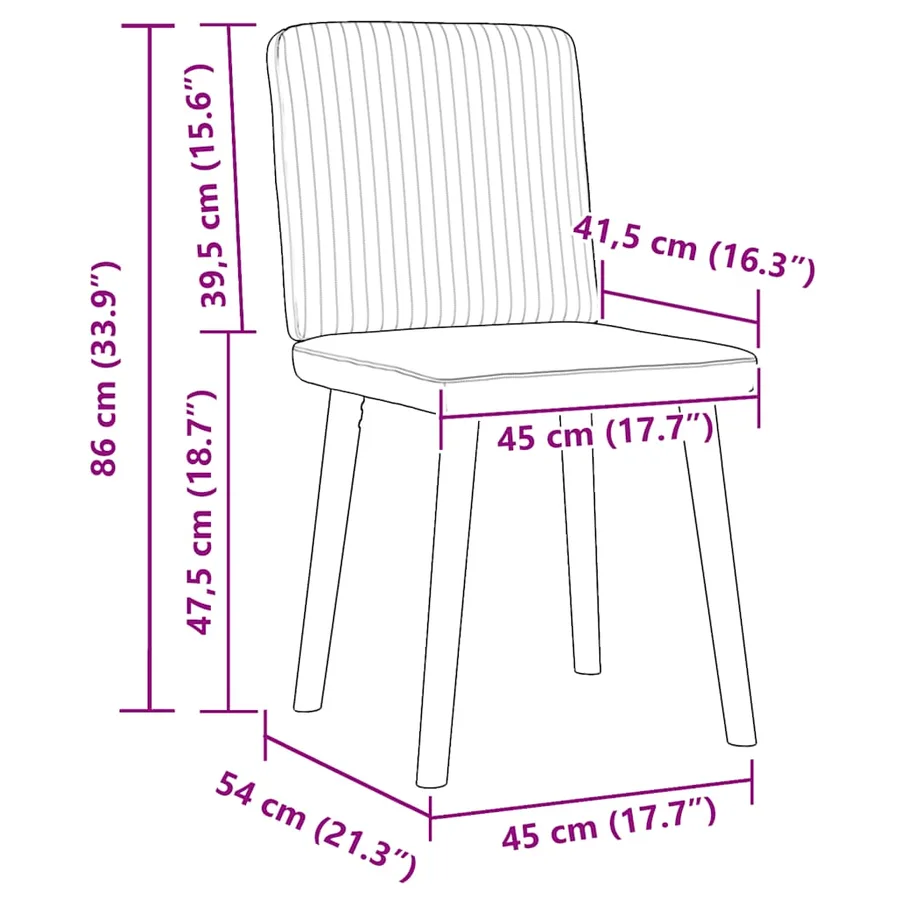 Chaises à manger lot de 4 noir tissu - 9