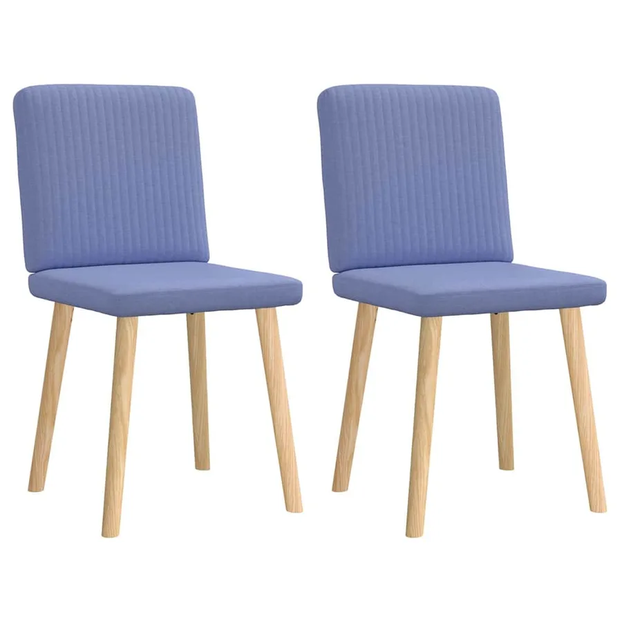Chaises à manger lot de 2 bleu jean tissu - 2