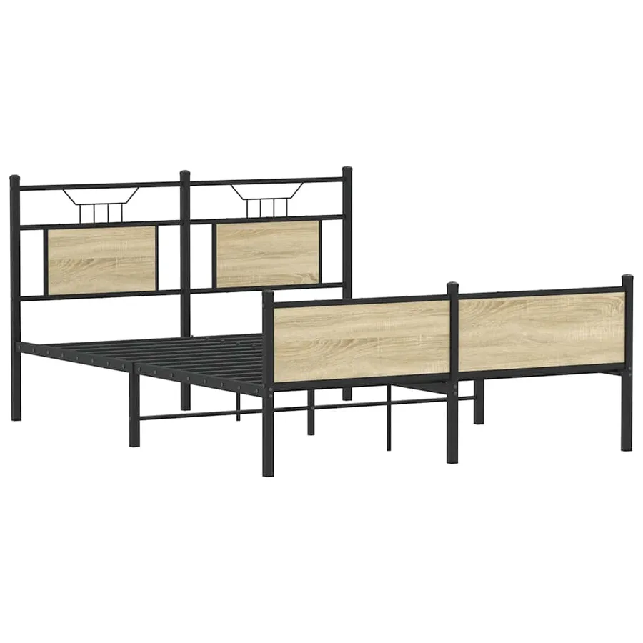 Cadre de lit sans matelas chêne sonoma 137x190 cm - 3