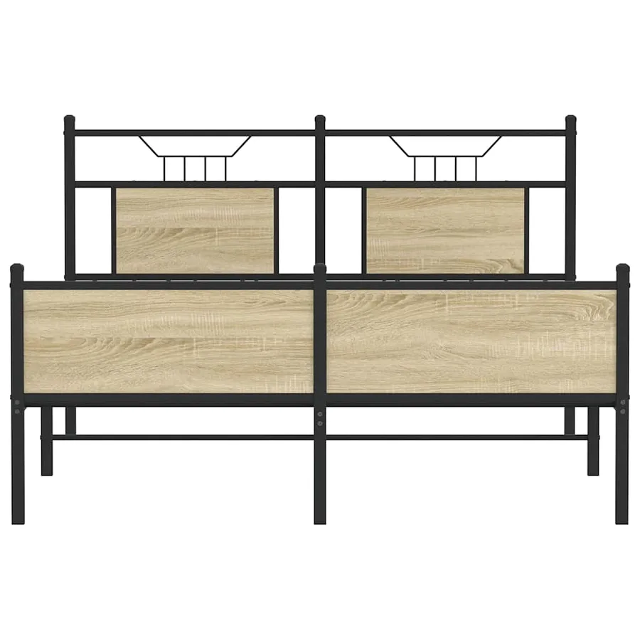 Cadre de lit sans matelas chêne sonoma 137x190 cm - 6