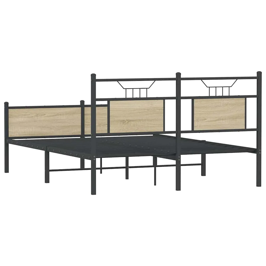 Cadre de lit sans matelas chêne sonoma 137x190 cm - 8
