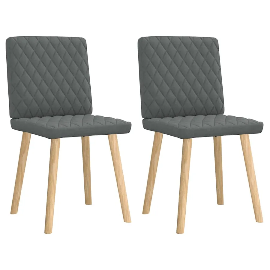 Chaises à manger lot de 2 gris foncé tissu - 2