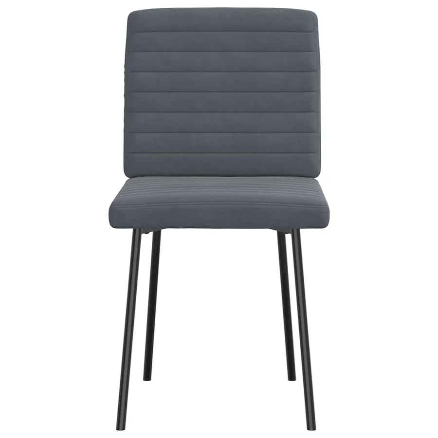 Chaises à manger lot de 2 Gris foncé Velours - 3