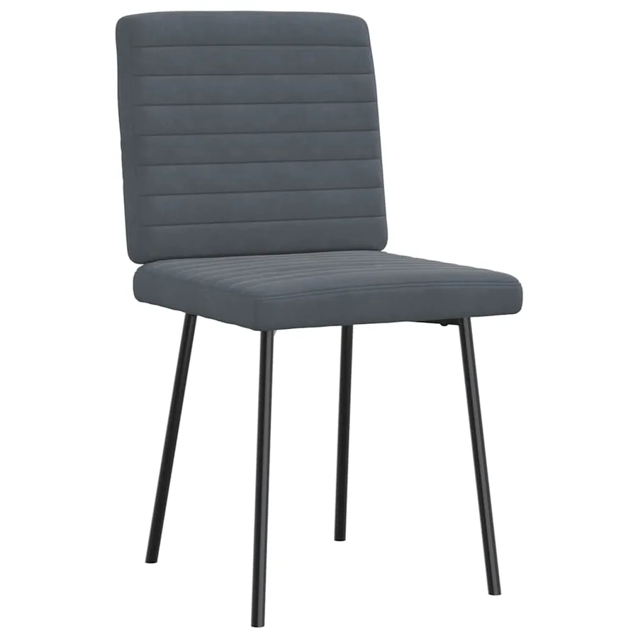 Chaises à manger lot de 2 Gris foncé Velours - 4