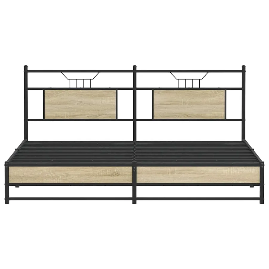 Cadre de lit en métal sans matelas chêne sonoma 183x213 cm - 6