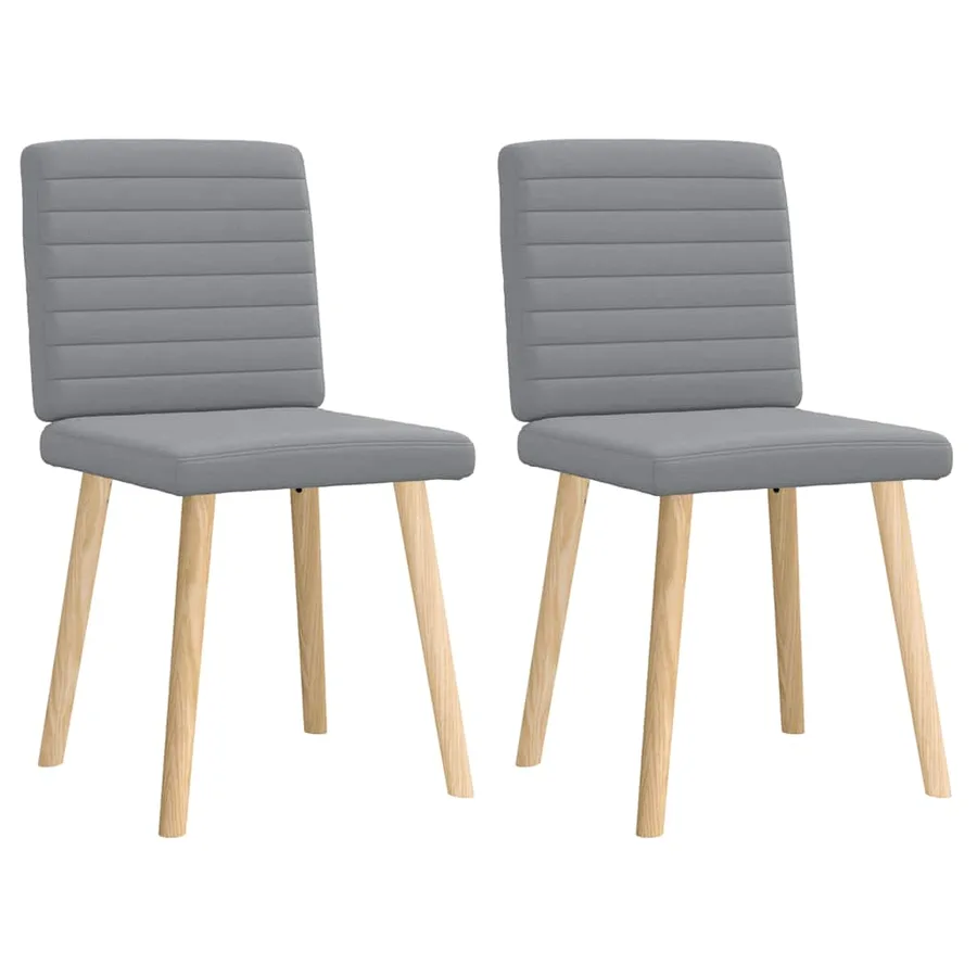 Chaises à manger lot de 2 gris clair tissu - 2