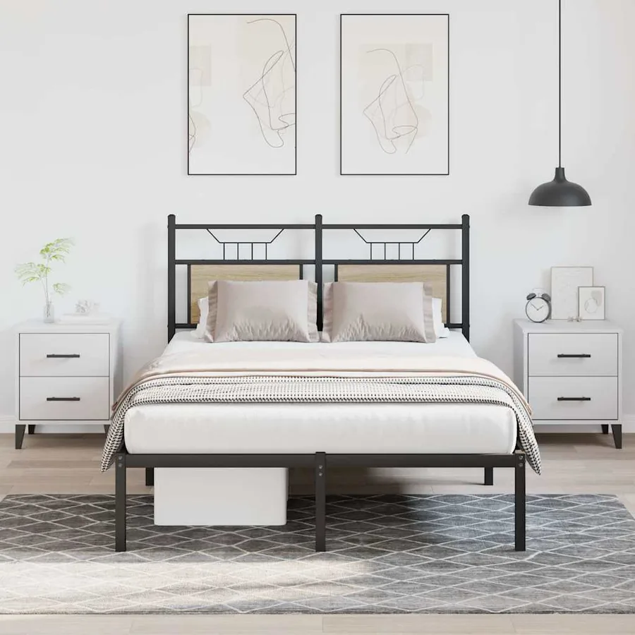 Cadre de lit sans matelas chêne sonoma 120x200 cm