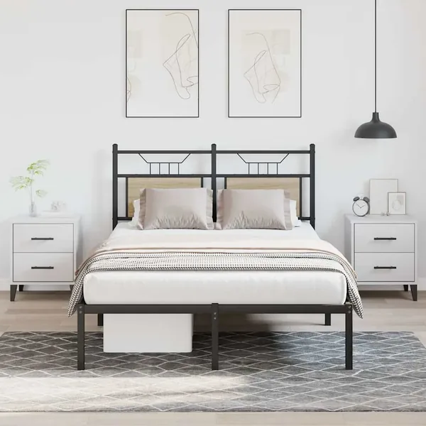 Cadre de lit sans matelas chêne sonoma 120x200 cm