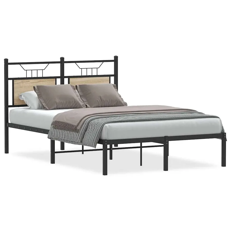 Cadre de lit sans matelas chêne sonoma 120x200 cm - 2