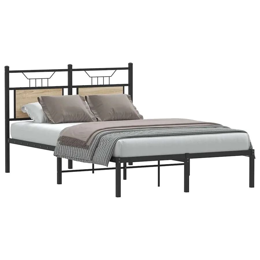 Cadre de lit sans matelas chêne sonoma 120x200 cm - 3