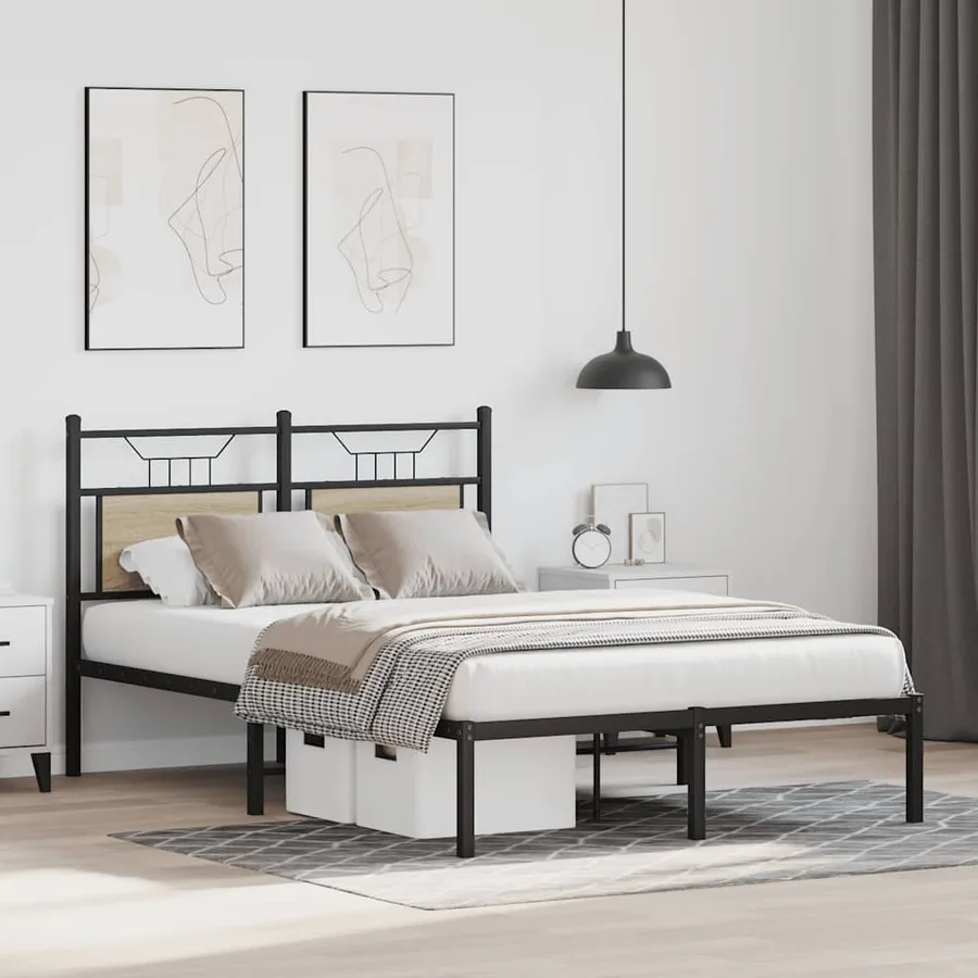 Cadre de lit sans matelas chêne sonoma 120x200 cm - 4