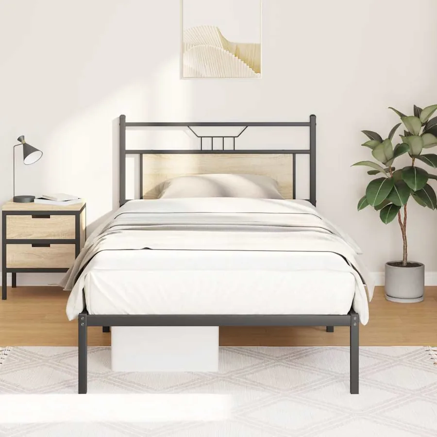 Cadre de lit sans matelas chêne sonoma 100x190 cm