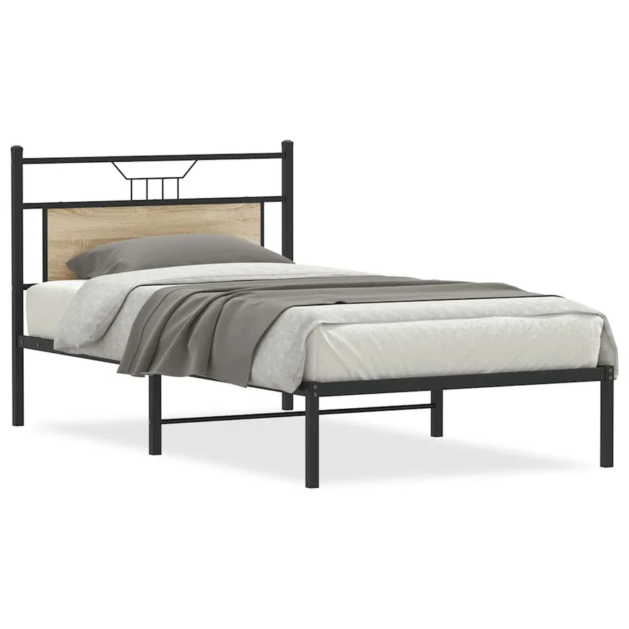 Cadre de lit sans matelas chêne sonoma 100x190 cm - 2
