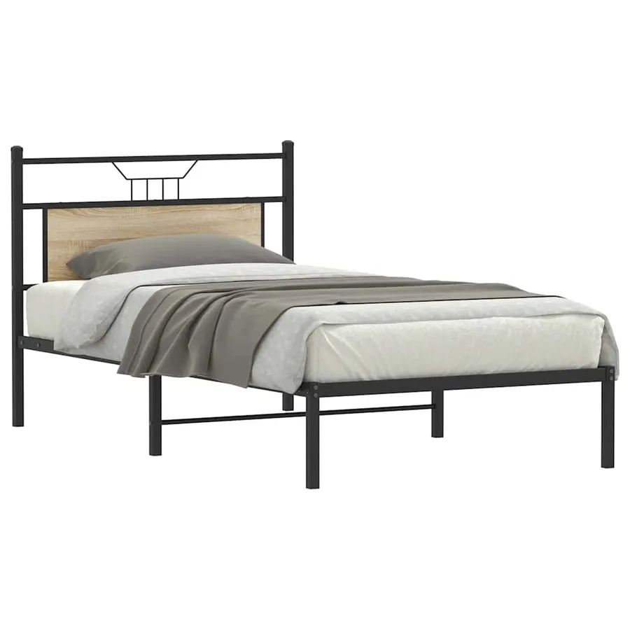 Cadre de lit sans matelas chêne sonoma 100x190 cm - 3