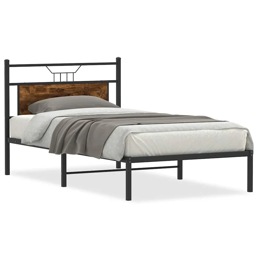 Cadre de lit sans matelas chêne fumé 100x200 cm bois ingénierie - 2