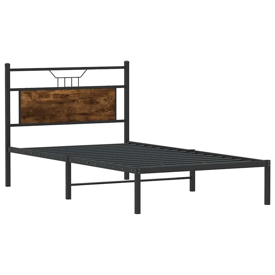 Cadre de lit sans matelas chêne fumé 100x200 cm bois ingénierie - 5