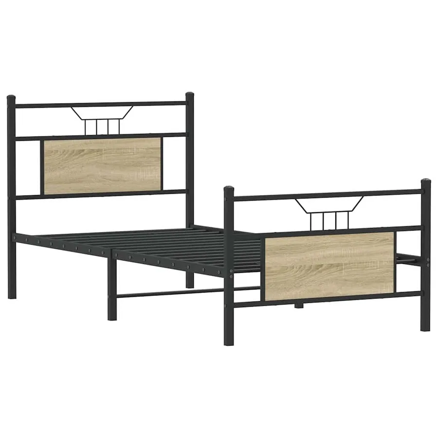 Cadre de lit sans matelas chêne sonoma 75x190 cm - 3
