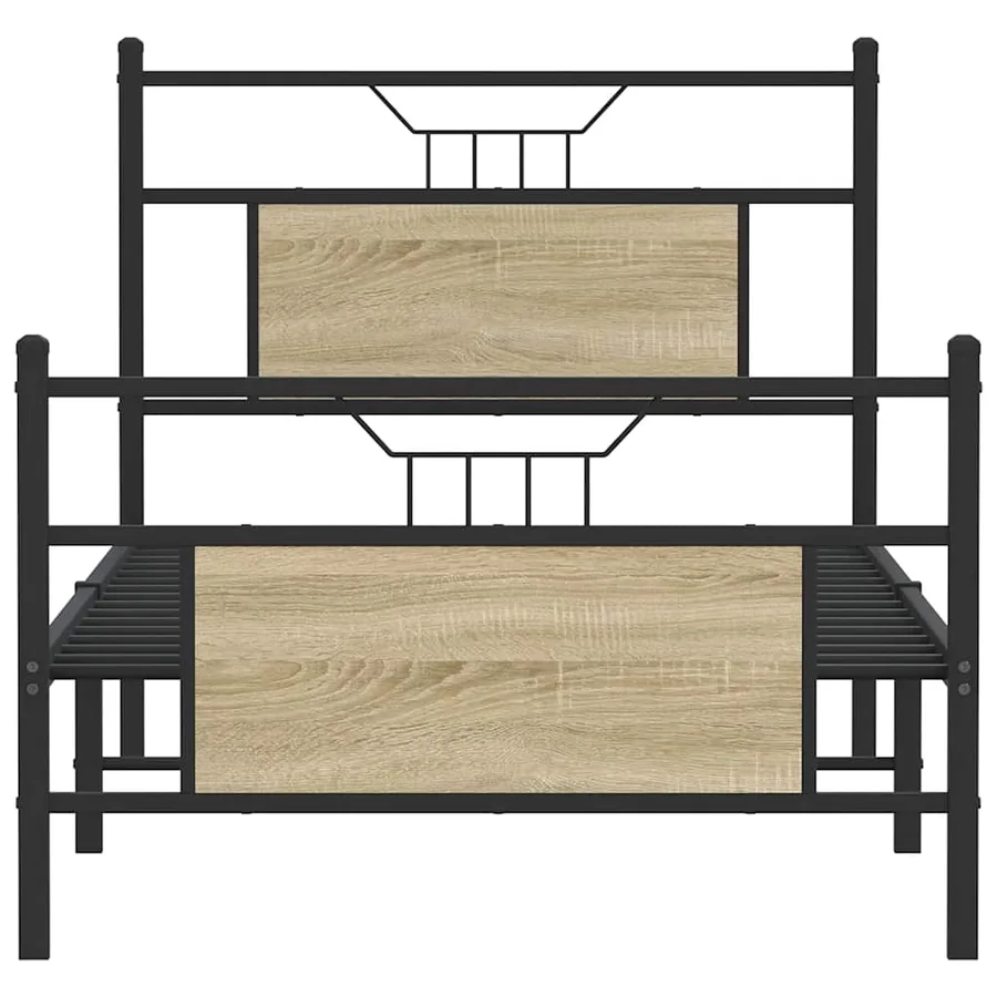 Cadre de lit sans matelas chêne sonoma 75x190 cm - 6