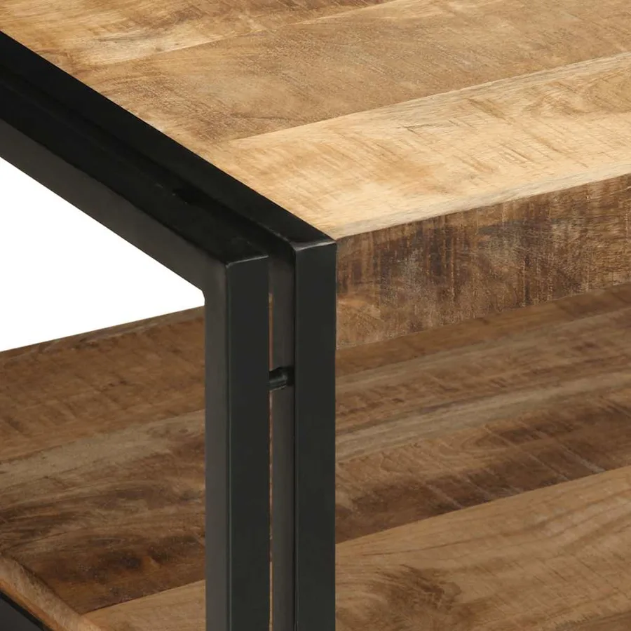 Table basse 90x50x38 cm bois de manguier massif brut - 6