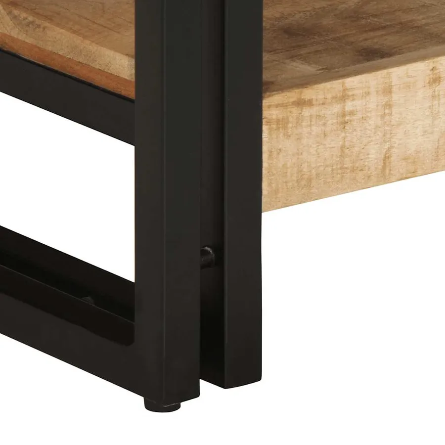 Table basse 90x50x38 cm bois de manguier massif brut - 8