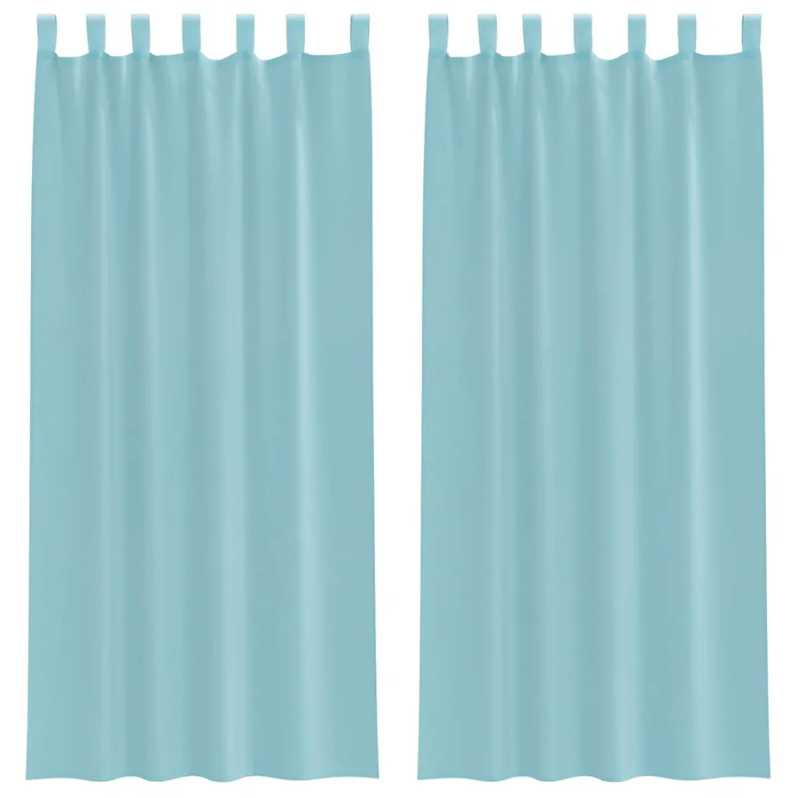 Rideaux en voile avec boucles 2 pcs turquoise 140x245 cm - 2