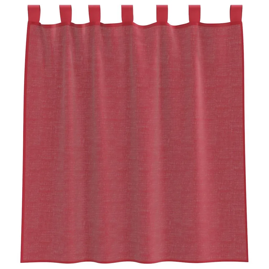 Rideaux en voile avec passe-tringles 2 pcs rouge bordeaux - 4