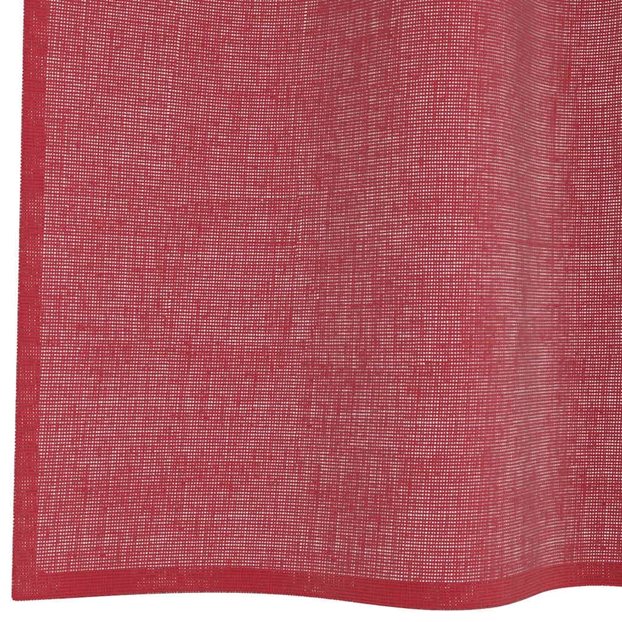 Rideaux en voile avec passe-tringles 2 pcs rouge bordeaux - 6