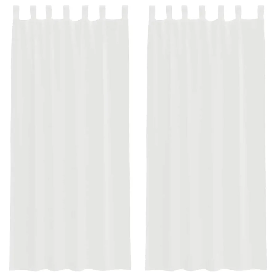 Rideaux en voile avec boucles 2 pcs blanc 140x245 cm - 2