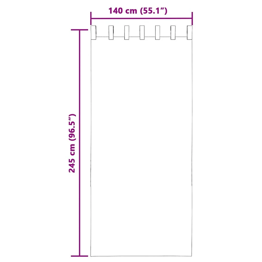 Rideaux en voile avec passants 2 pcs noir - 8