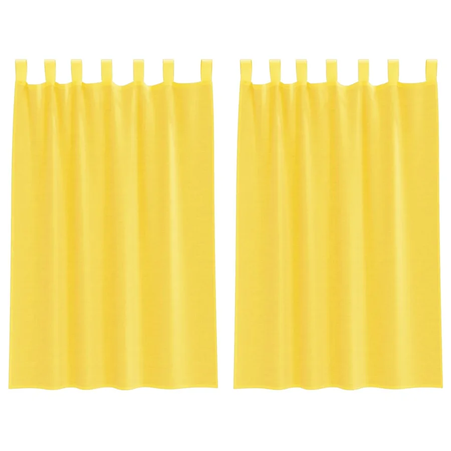 Rideaux en voile avec boucles 2 pcs jaune 140x175 cm - 2