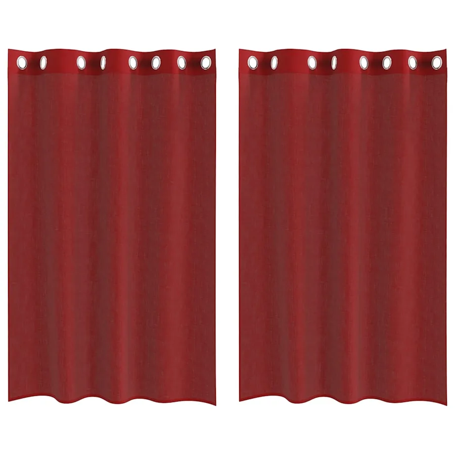 Rideaux en voile avec œillets 2 pcs rouge bordeaux - 2
