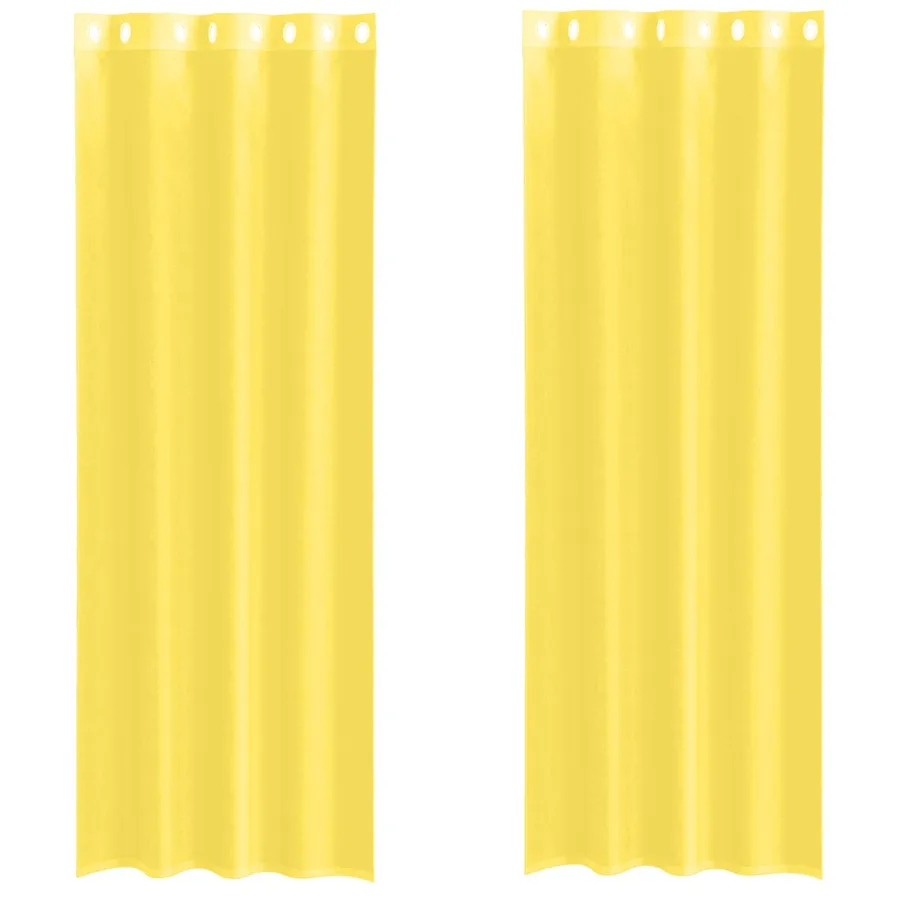 Rideaux en voile avec œillets 2 pcs jaune - 2