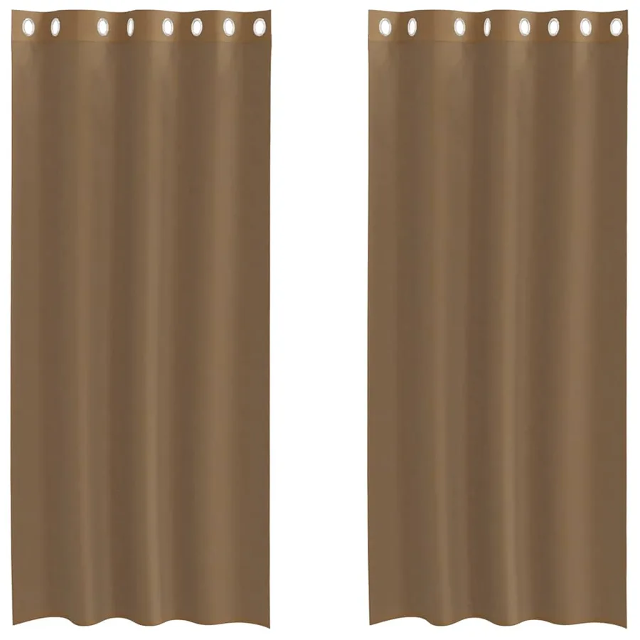 Rideaux en voile avec œillets 2 pcs marron clair - 2