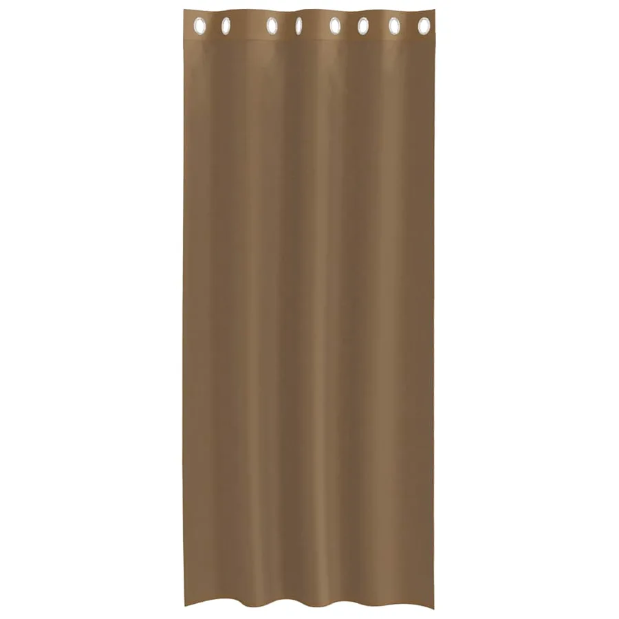 Rideaux en voile avec œillets 2 pcs marron clair - 4