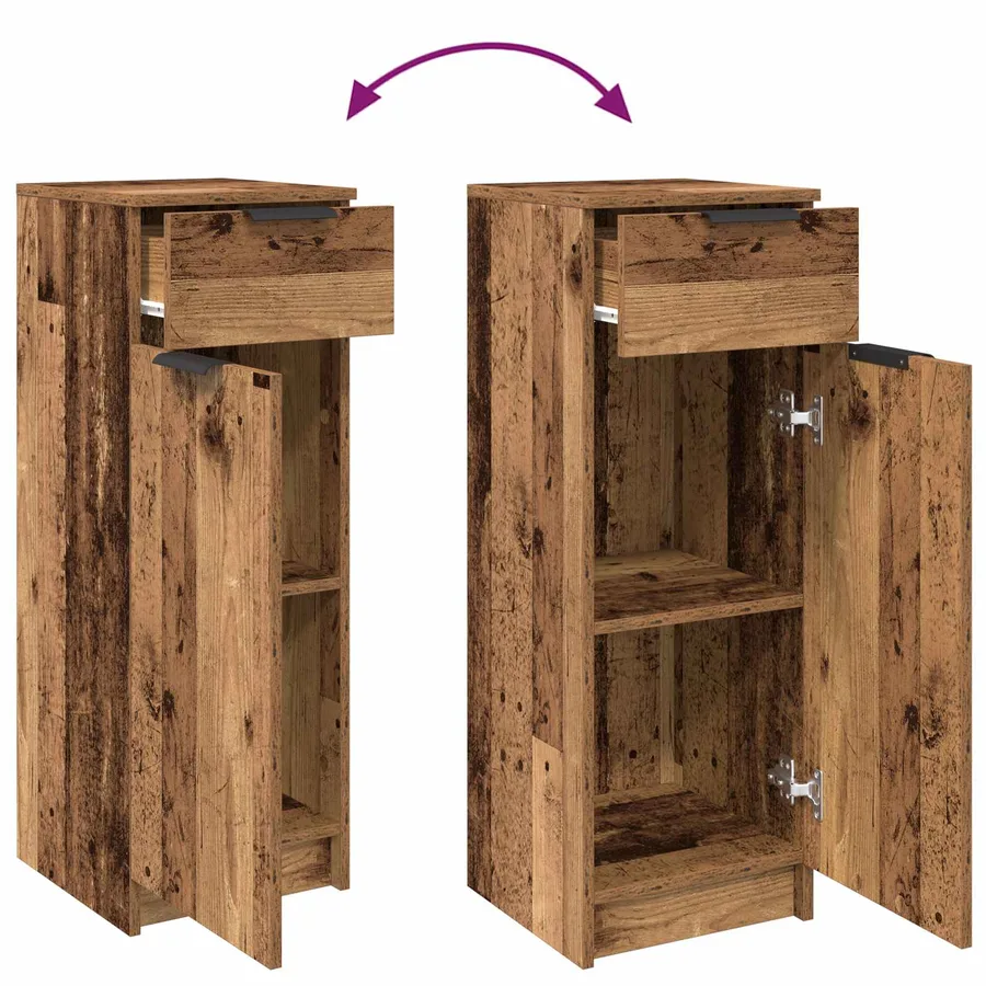 Cabinet de salle de bain avec porte Bois ancien 32 x 34 x 90 cm - 8